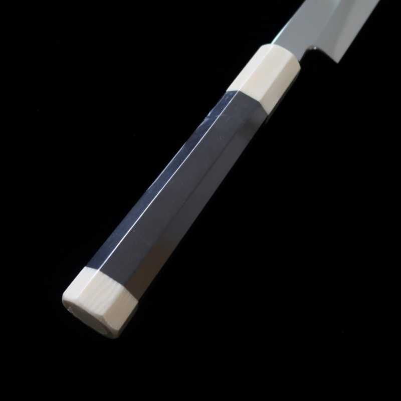Sakimaru Takohiki SUISIN White Steel Fuji-Honyaki Mirror Finish Ebony Octagonal Handle (300mm)
