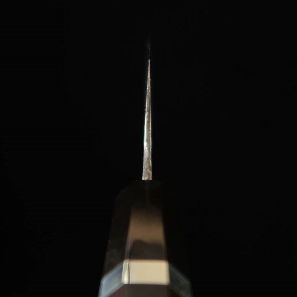Kisuke KISUKE Enn forgeron Manaka Santoku Aogami No.1 finition brute martelée Damas Kasumi manche ébène avec bague argentée (160 mm)