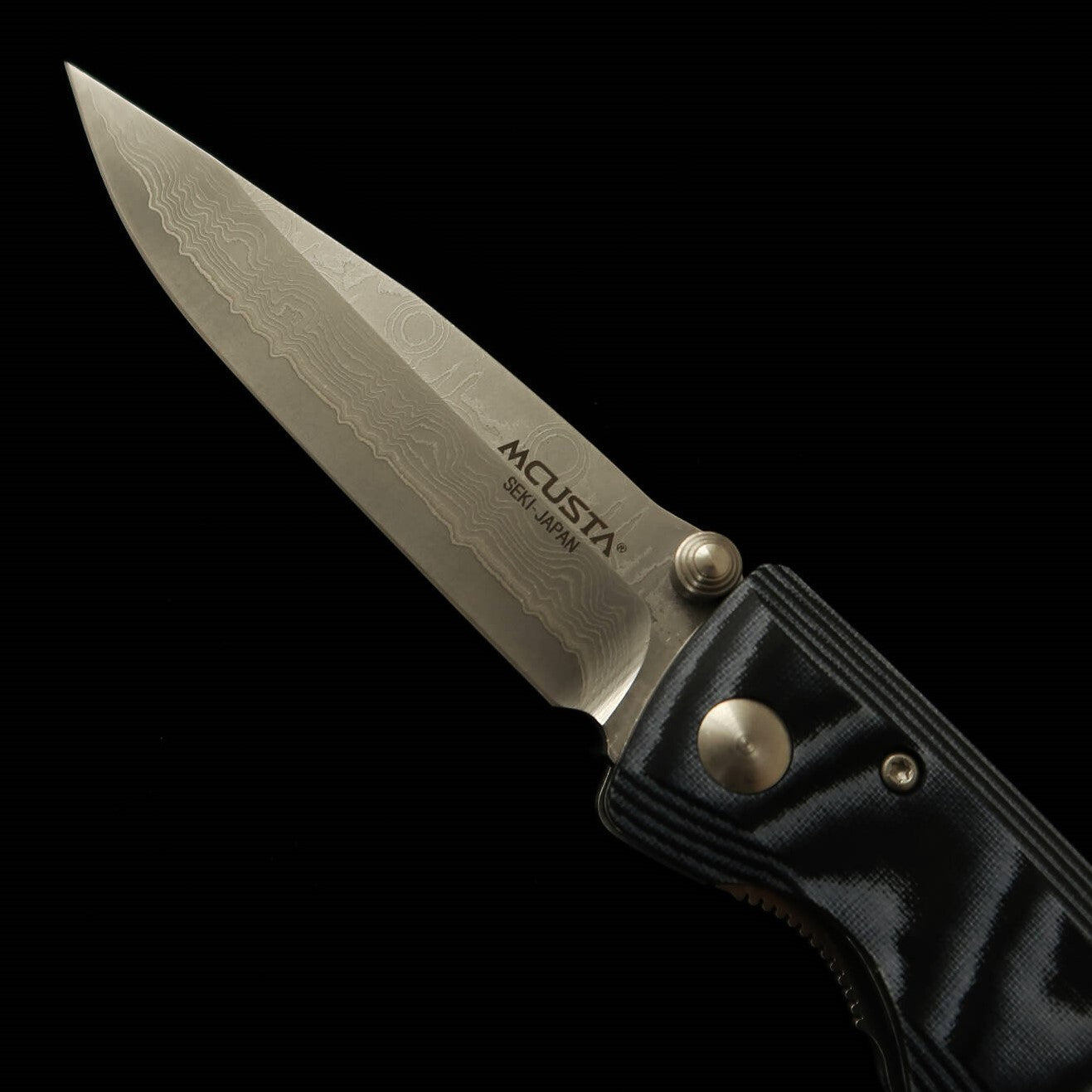 Mcusta Classic Wave Damasco Blue Micarta Canivete MC-0010D (85mm)