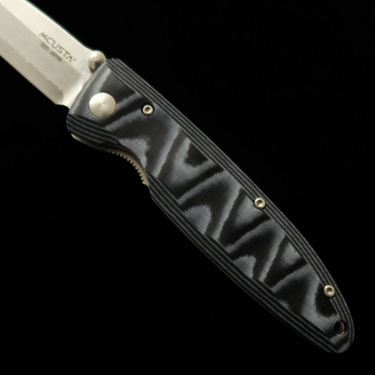 Mcusta Classic Wave Damasco Blue Micarta Canivete MC-0010D (85mm)