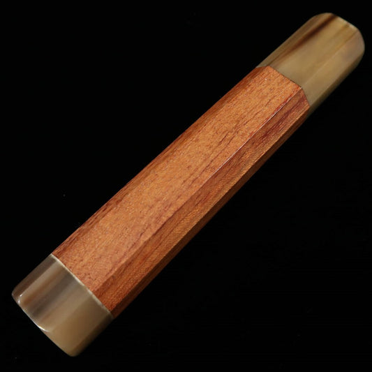 【OUTLET】牛刀用 カスタムハンドル 花梨 両端白水牛八角柄(240mm)