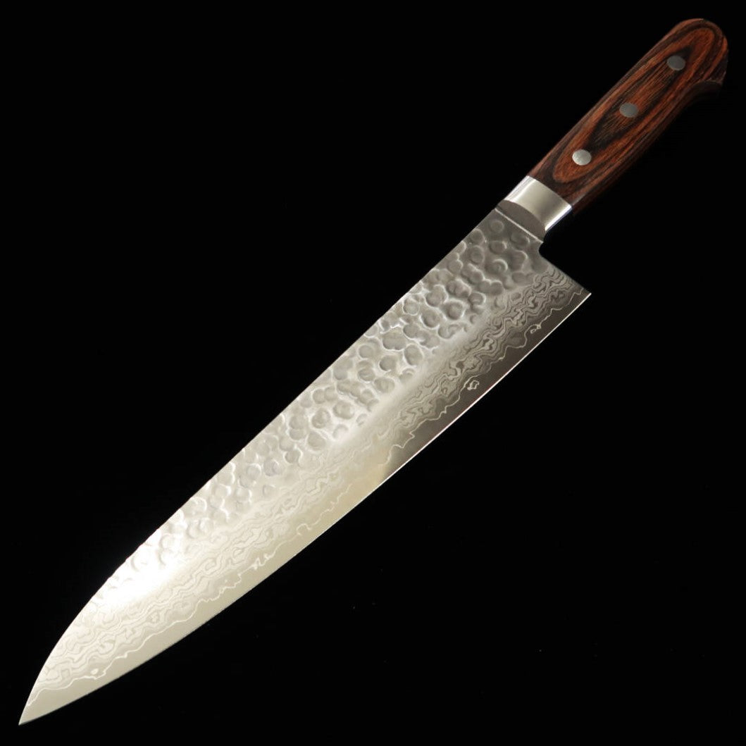 MIURA Gyuto VG-10 Damascus Mahogany Plywood Knife, 18cm/21cm/24cm