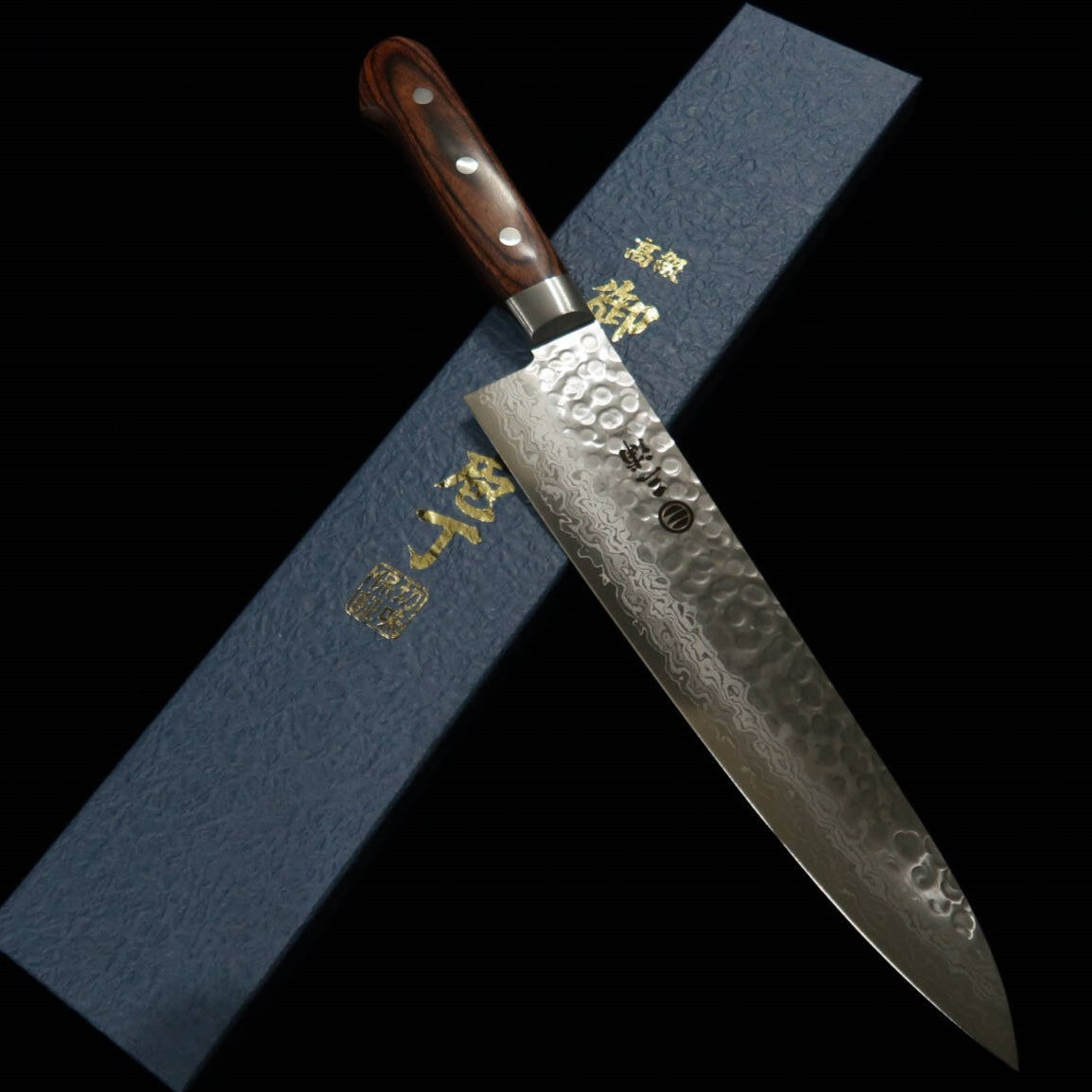 MIURA Gyuto VG-10 Damascus Mahogany Plywood Knife, 18cm/21cm/24cm