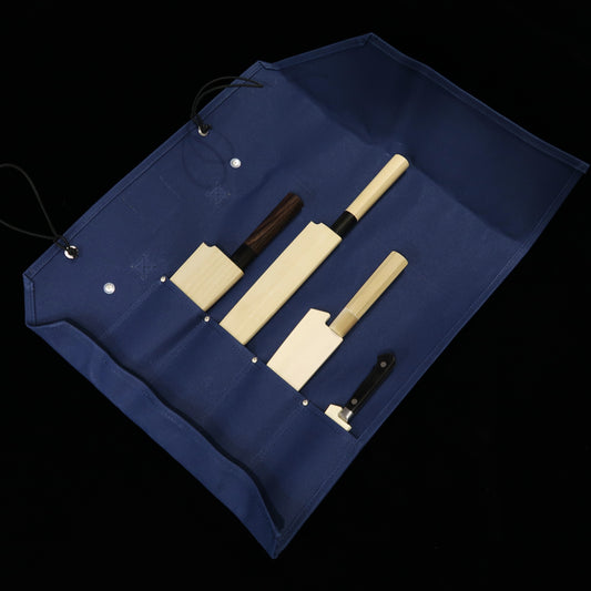 三浦刃物オリジナル 包丁巻き キャンバス地 51×48cm 4本入り( ネイビー/黒/赤/緑/サンド)