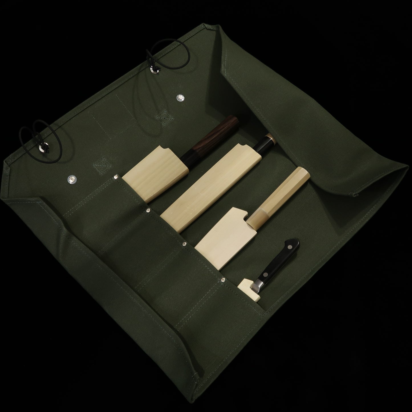 Miura Facas Estojo de lona para facas 51×48cm para 4 facas (Azul marinho/preto/vermelho/verde/bege)
