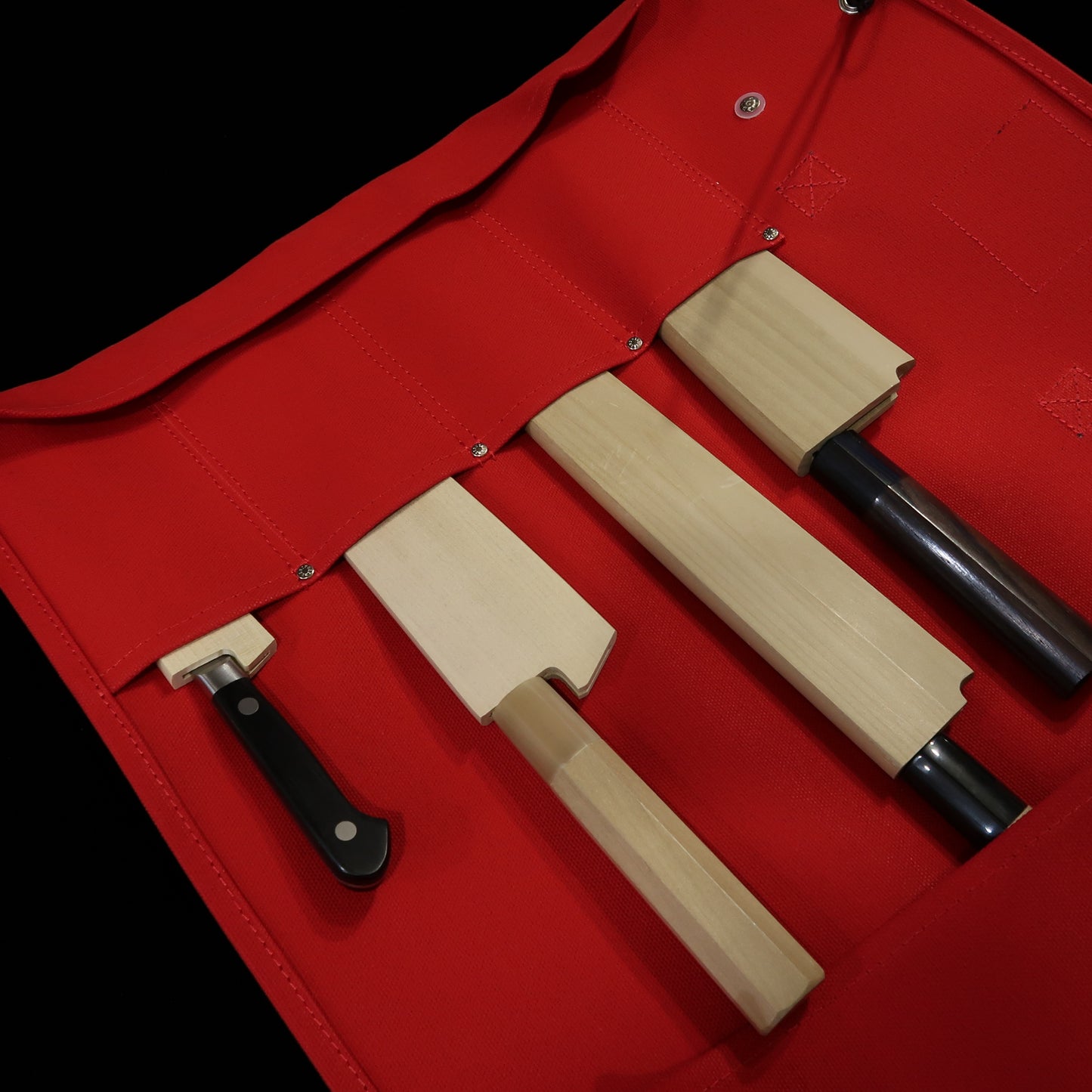 Miura Facas Estojo de lona para facas 51×48cm para 4 facas (Azul marinho/preto/vermelho/verde/bege)