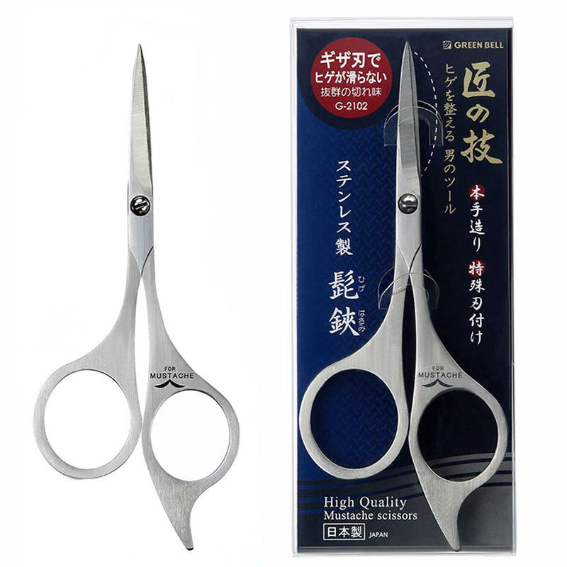 GREEN BELL Takumi no Waza Stainless Steel Beard Scissors G-2102