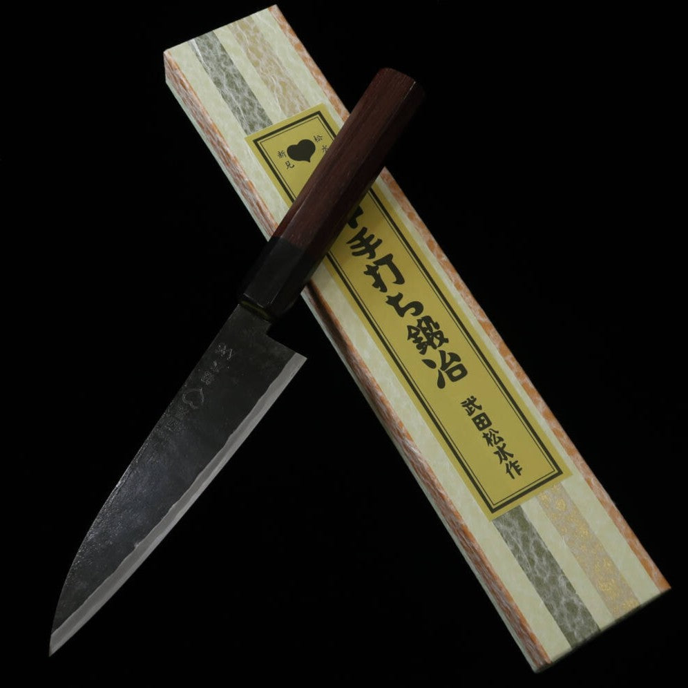 Takeda Hamono TAKEDA, forge artisanale Bitchu, couteau utilitaire petty, acier Hitachi Aogami Super (130~150 mm)