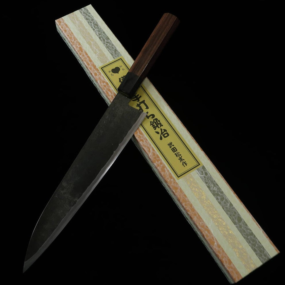 Takeda HAMONO TAKEDA Forja a mano de Bitchū, Deba de despiece extra grande, acero Hitachi Aogami Super (230~250 mm)