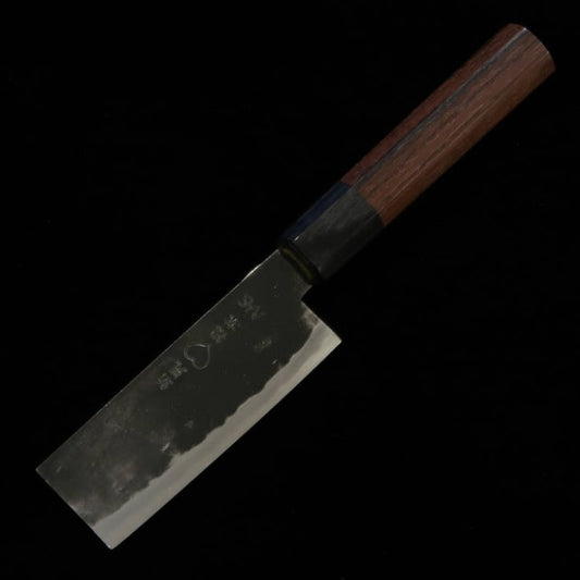 TAKEDA Cuchillo Nakiri Pequeño Forjado a Mano Acero Hitachi Azul Super (90~100mm)