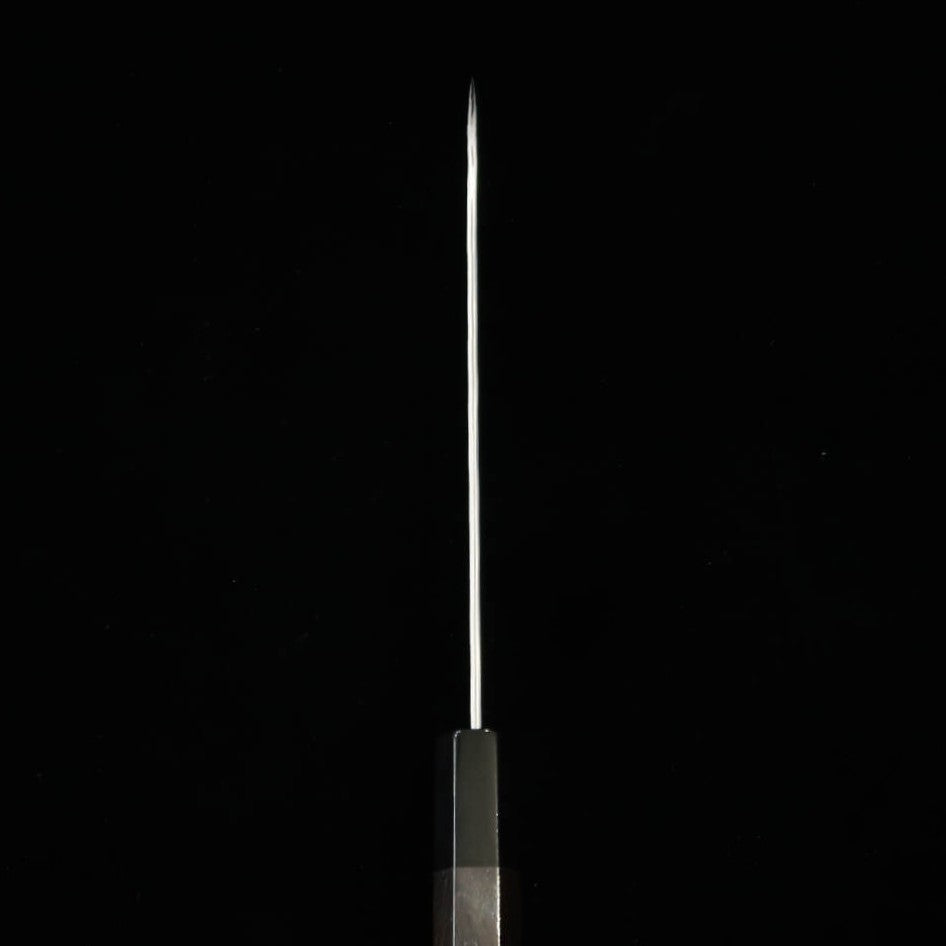 二唐刃物鍛造所NIGARA VG XEOS 槌目ダマスカス 三徳 黒檀柄 (185mm)