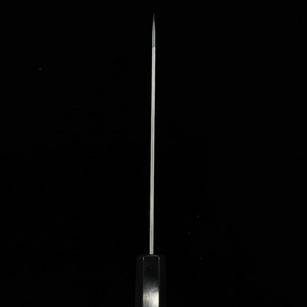 二唐刃物鍛造所 NIGARA 青紙スーパー 磨き槌目 文化 チーク柄 (180mm)