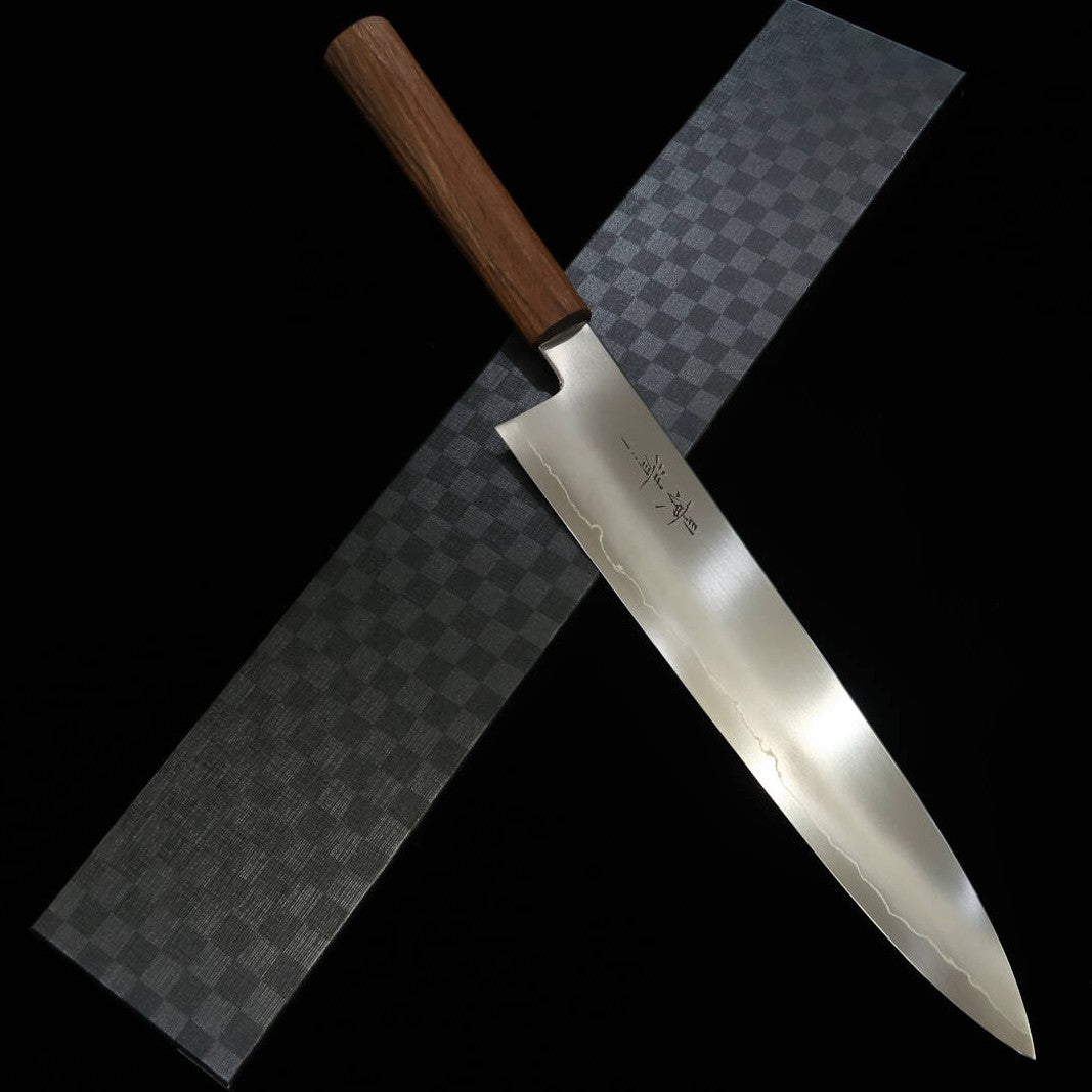 Gyuto KAGEKIYO Ginsan, Walnut Vertical Stripe Pattern (270mm)