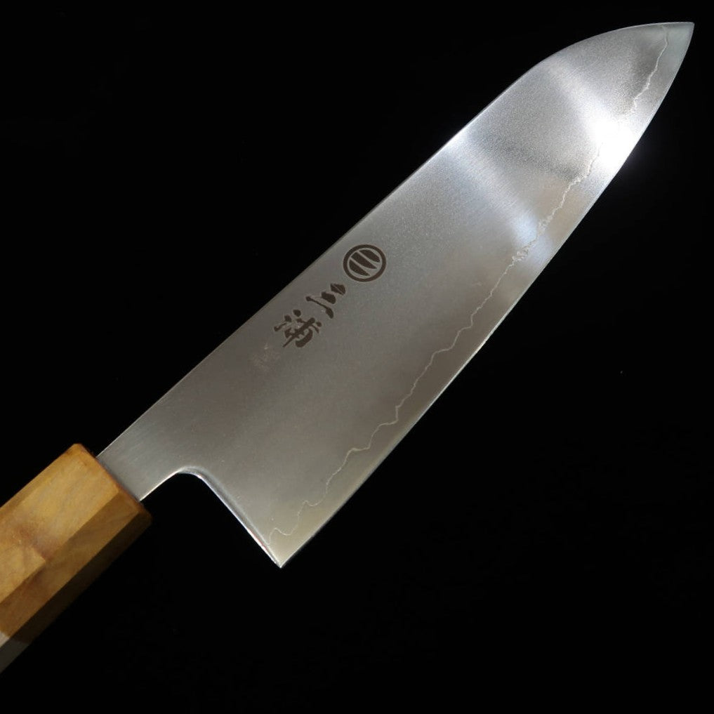 Miura Hikari Santoku SLD Polished Double Maple Handle - Yellow - (170mm)