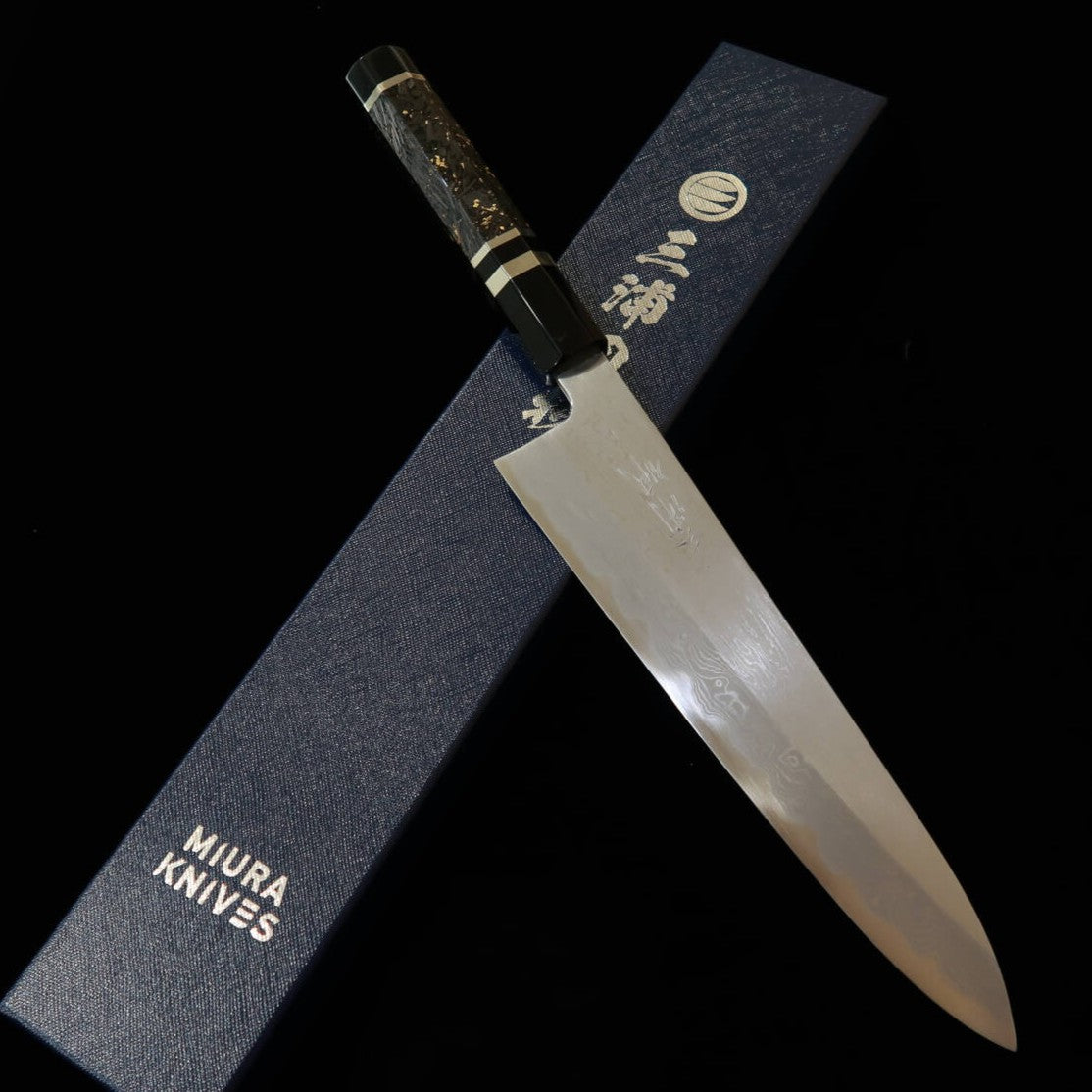 三浦佩MIURAObidama 牛刀 青紙一号 ダマスカス カーボンファイバーハンドル(210/240mm)