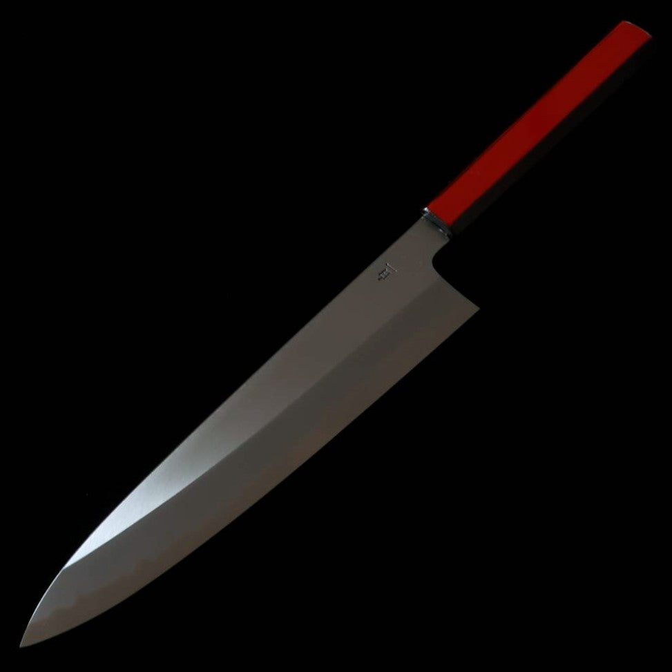 Kagekiyo KAGEKIYO Acier blanc n°1 Urushi rouge laqué Gyuto japonais (240/210 mm)