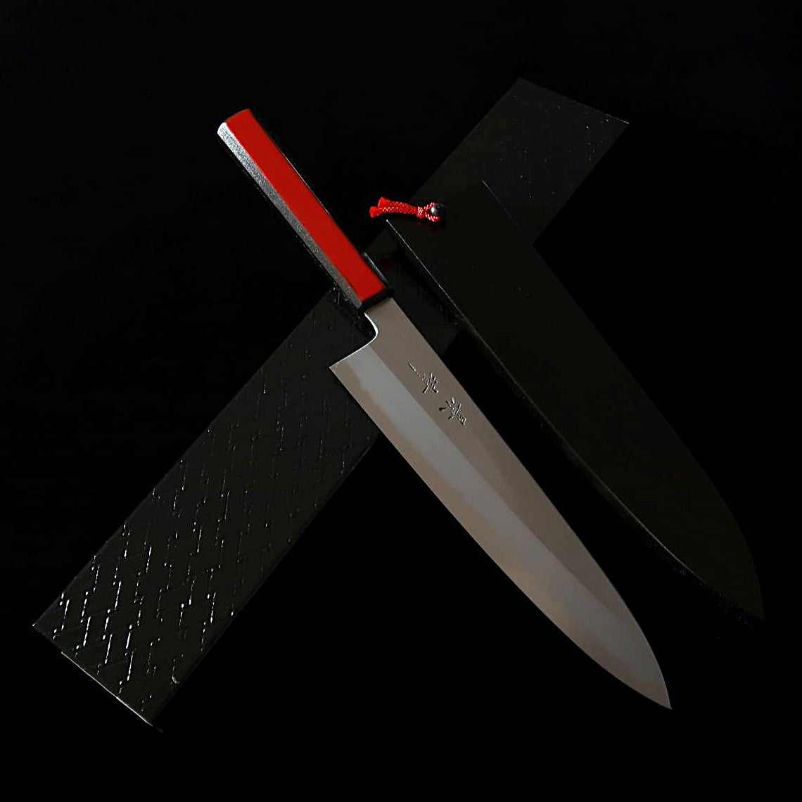 Kagekiyo KAGEKIYO Acier blanc n°1 Urushi rouge laqué Gyuto japonais (240/210 mm)