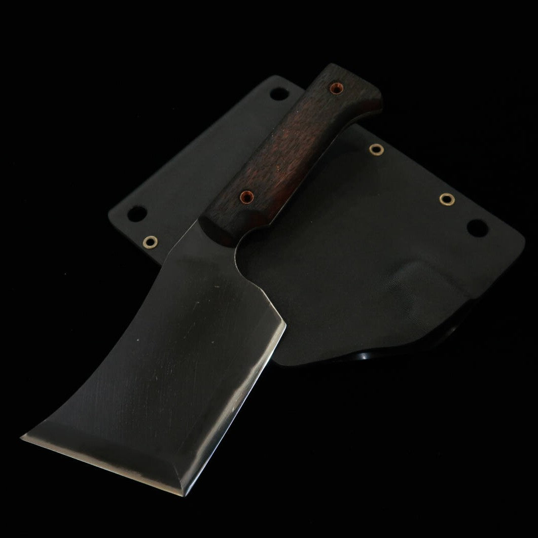 ZERO Kaji Black Cat II 80crv2 Knife with Natural Wood Handle and Kydex Sheath (110mm)