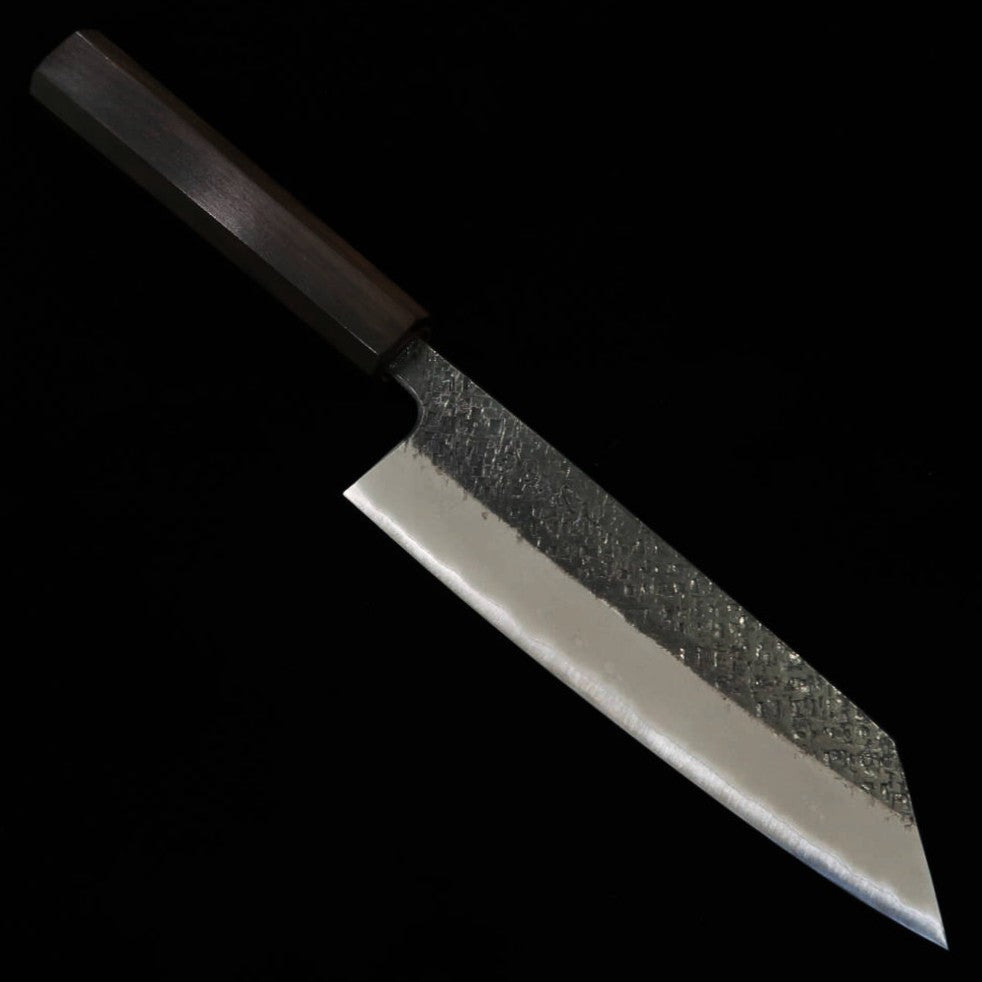 Tosa Muneishi TOSAMUNEISHI Bunka Acero Azul nº2, martillado, acabado negro, mango octogonal de ébano (165mm)