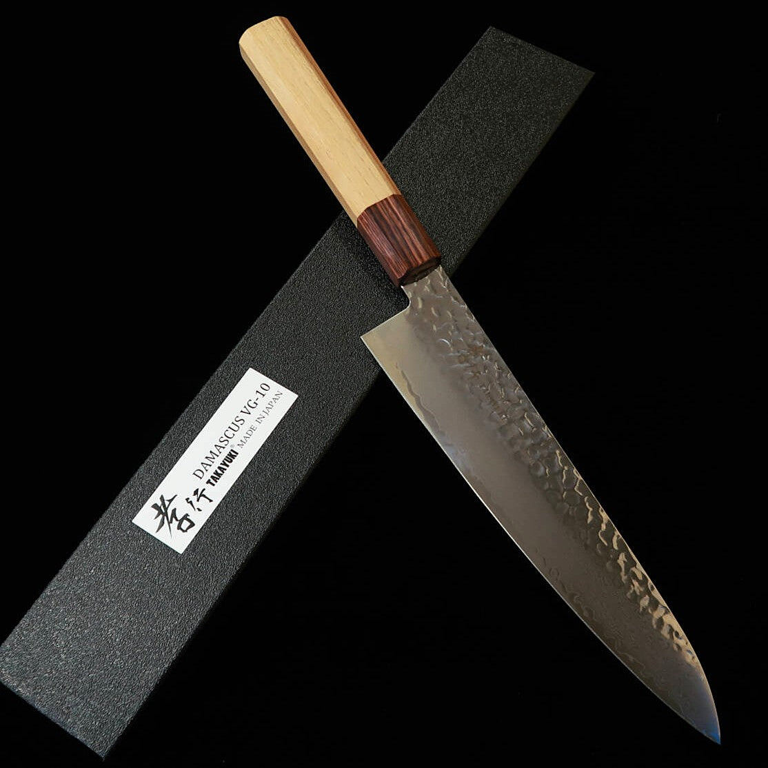 Gyuto SAKAI TAKAYUKI VG10 33 capas de damasco, mango octagonal de zelkova (210mm)