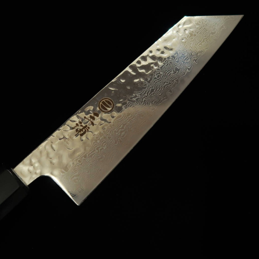 MIURA Bunka AUS10 Espejo martilleado Damasco mango octogonal de magnolia (170 mm)