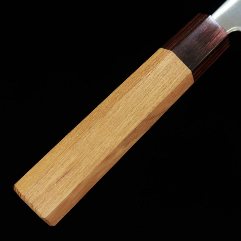 Santoku MIURA Aogami Super Pulido Mango octogonal de keyaki (165mm)