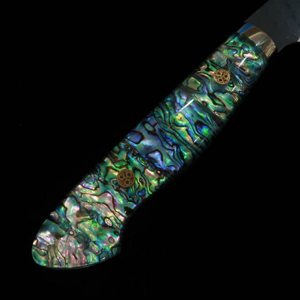NIGARA Round-Tip Sujihiki SG2 Black Hammered finish with Mother-of-Pearl Handle (270/300mm)