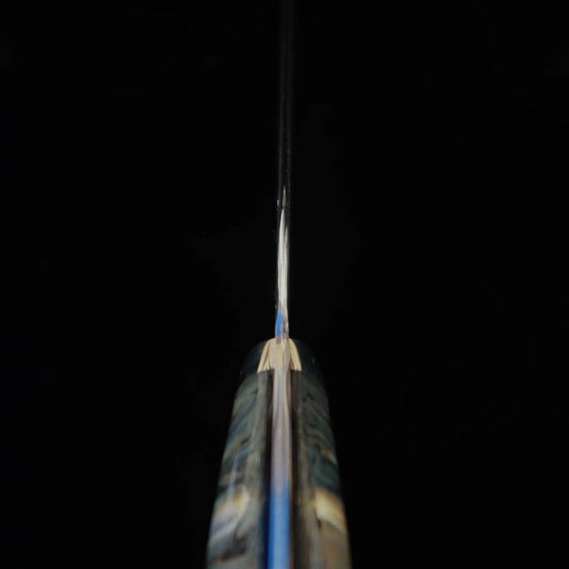 NIGARA Round-Tip Sujihiki SG2 Black Hammered finish with Mother-of-Pearl Handle (270/300mm)