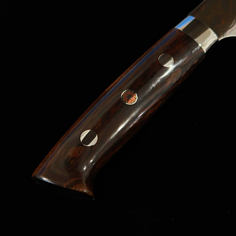 SAJI TAKESHI Aogami n°2 Rainbow Damas Petty manche en bois de fer (135/150mm)