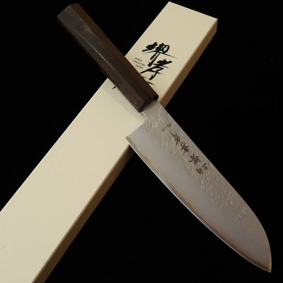 堺孝行 SAKAITAKAYUKI 和三徳 VG10 梨地 黒檀一体型八角柄(170mm)