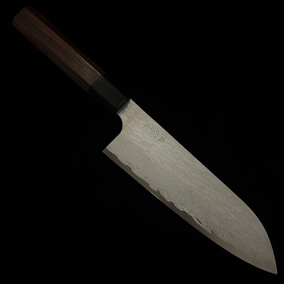 二唐刃物鍛造所NIGARA VG XEOS 槌目ダマスカス 三徳 紫檀柄 (170cmm)