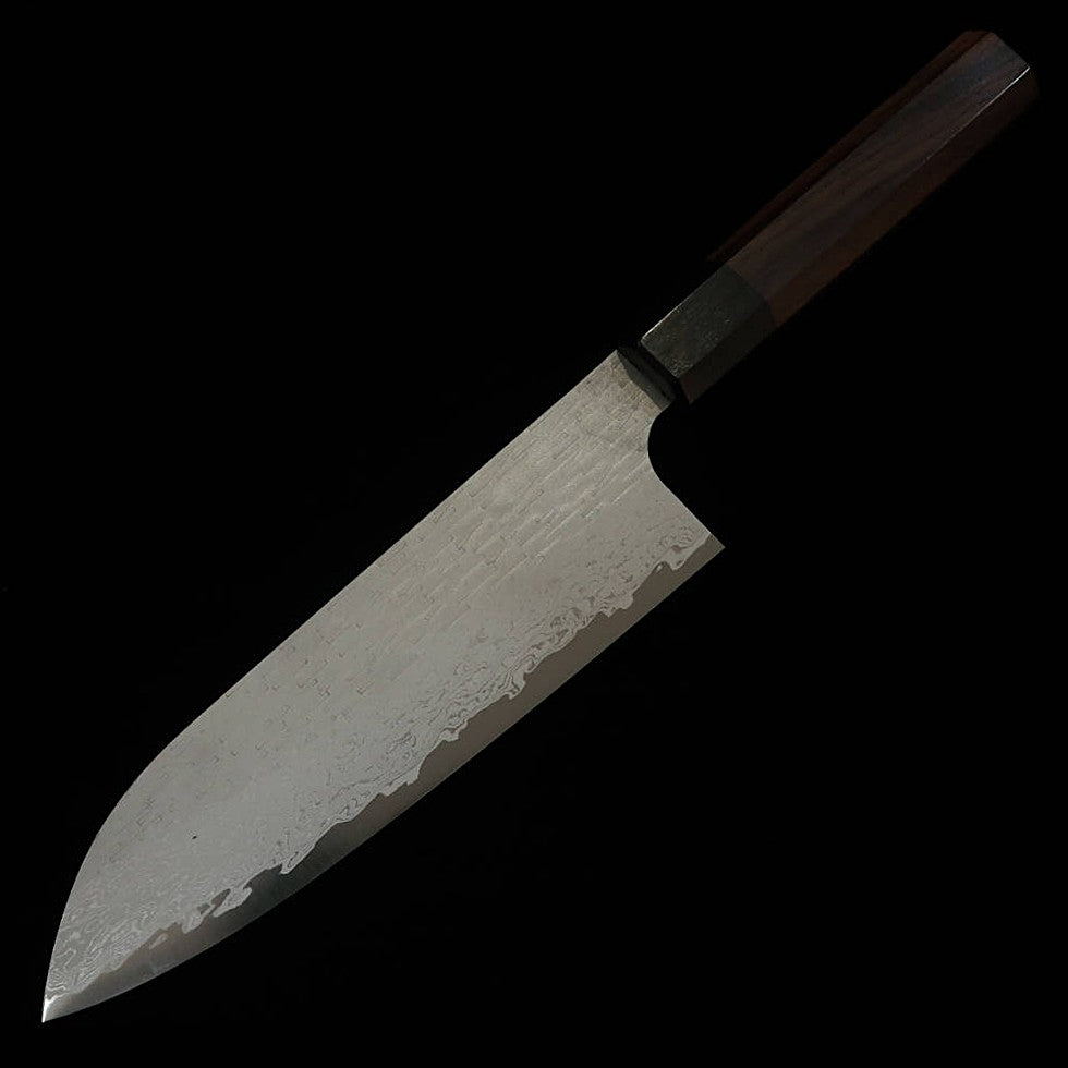 二唐刃物鍛造所NIGARA VG XEOS 槌目ダマスカス 三徳 紫檀柄 (170cmm)