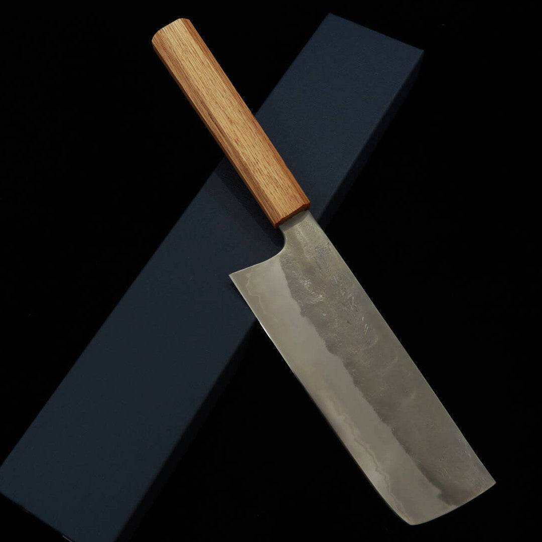 MIURA Nakiri Aogami No. 2 Nashiji Oak Handle (180mm)