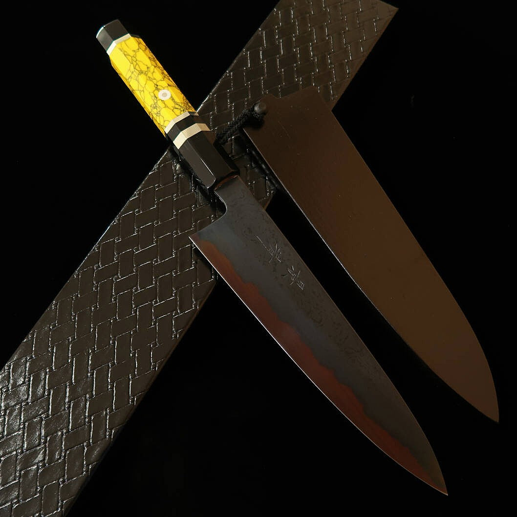 KAGEKIYO Aogami No. 1 Black Damascus Gyuto with Custom Handle (210mm)