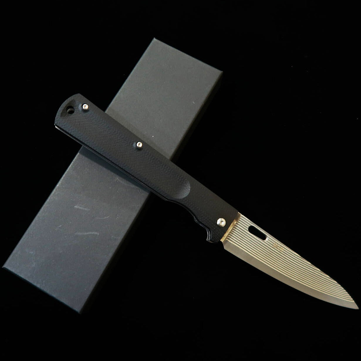 佐治武士SAJITAKESHI フォールディングペティナイフ SG2 黒染めダマスカス (150mm)