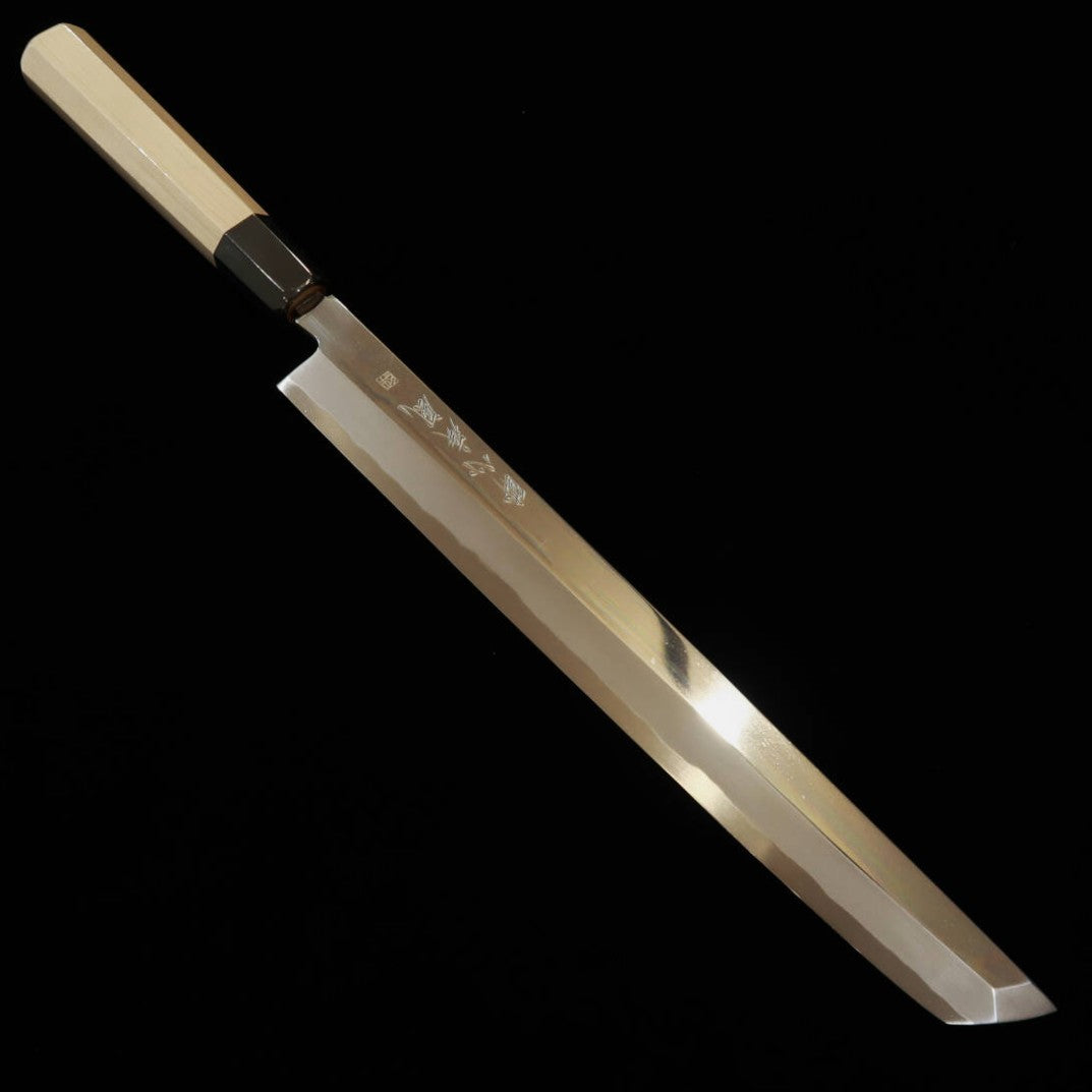 【OUTLET】酔心疾風絆シリーズ 鮪柳刃 青紙二号 朴八角柄 (300mm) 傷有り