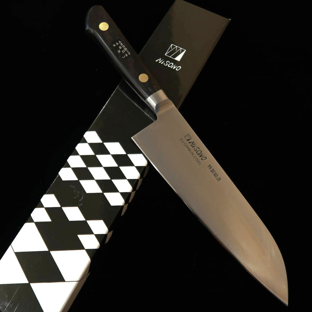 ミソノMISONO EUカーボン 三徳 黒合板柄 (180mm)