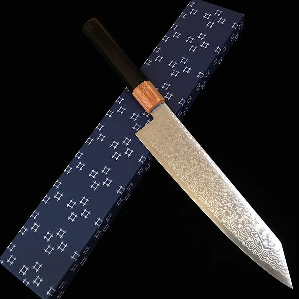 MIURA Kiritsuke Gyuto, ZDP189 Damascus Shot Finish, Octagonal Pakkawood Handle (210mm)