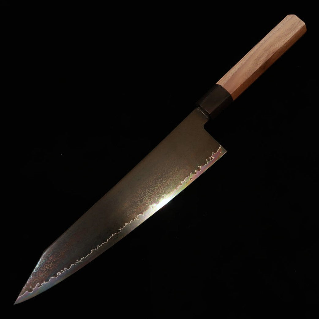 Gyuto Kirituke KAGEKIYO VG-10 Damasco Black cabo octogonal de nogueira (210/240mm)