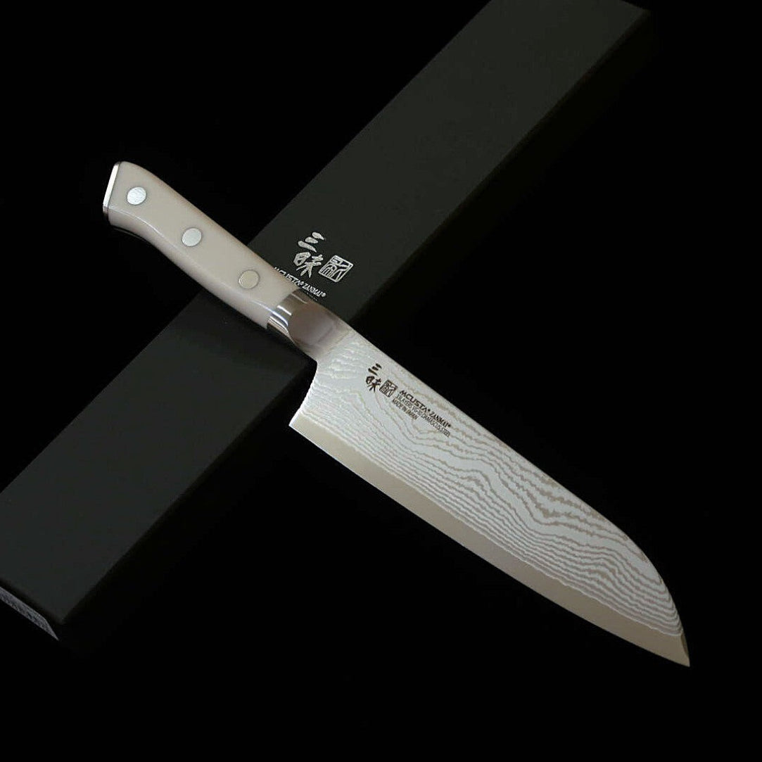 New Classic: ZANMAI MCUSTA Classic 3 Damascus Santoku, Corian (180mm)