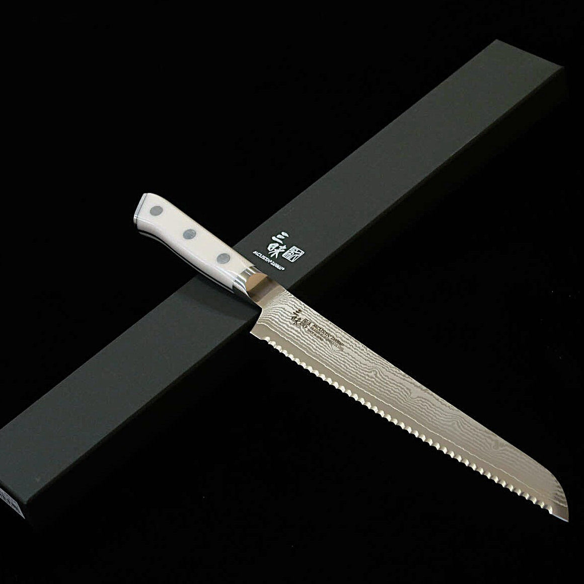 【新定番】三昧MCUSTA ZANMAI クラシック3ダマスカス パン切 コーリアン (230mm)