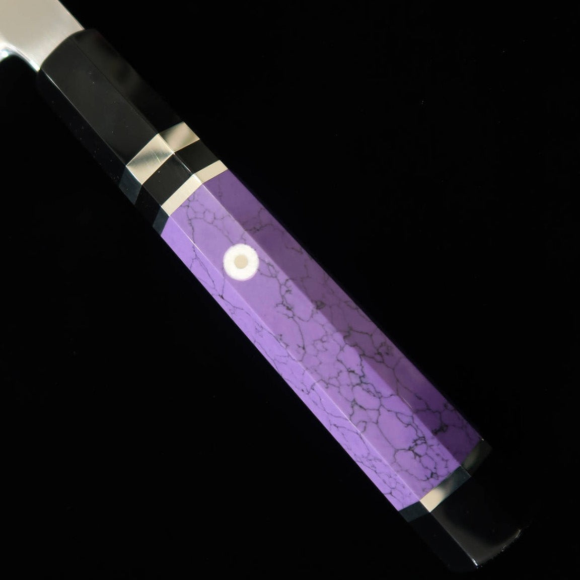 MIURA Obidama Kiritsuke Yanagiba Knife for Left Handed Ginsan Mirror Finish Custom Handle - Purple - (270/300mm)