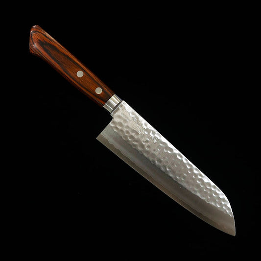 Santoku MIURA V1 D.P Gold martelado cabo de Mahogany (170mm)