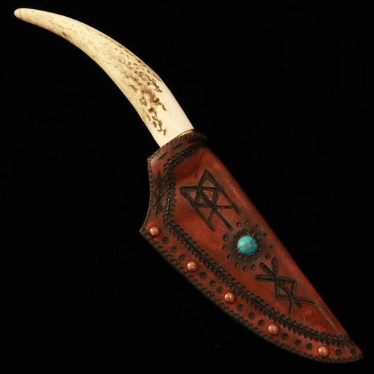 プロメテウストール PROMETHEUS Thor ユミル HS 鹿角柄 革鞘付き (82mm)