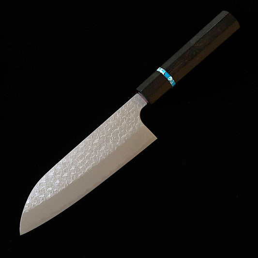 三浦MIURA 三徳 SG2 鎚目 黒檀ターコイズ八角柄(165mm)