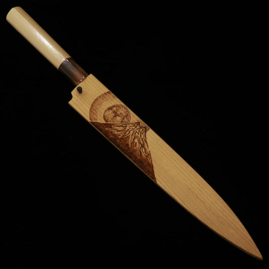 Suishin SUISIN Yanagiba Aço Branco nº2 Bainha de Pau-branco -Monte Fuji- (240mm)