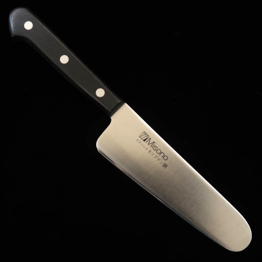 MISONO Santoku "Child" Knife Molybdenum Steel Black Plywood Handle (120mm)
