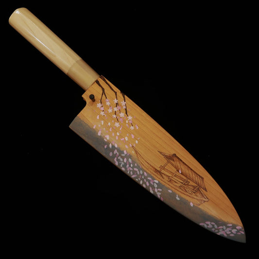 SUISIN Deba Acier Yasugi Fourreau en magnolia -Bateau de printemps- (210 mm)
