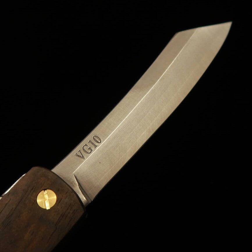 Nagaokamekoma HIGONOKAMI, VG10, manche en bois de kaki noir (70mm)