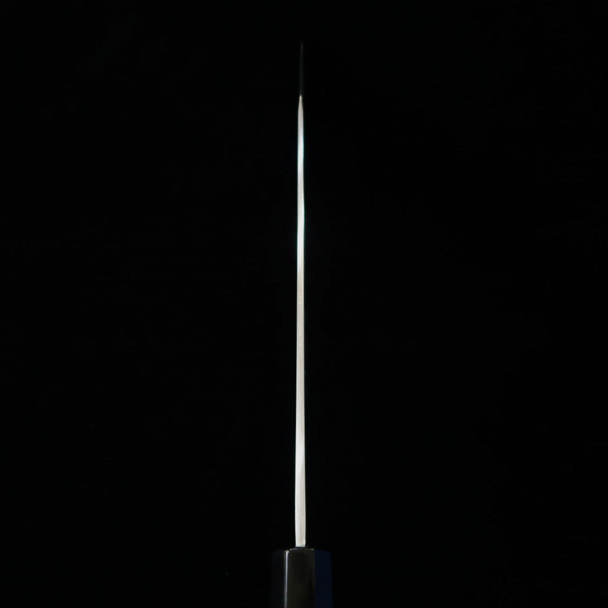 Chef Hiro x Miura: Miura-Obidama Betsu Atsurae "Hiro" Kandokoro Gyuto knife Ginsan, Kasumi black buffalo horn ferrule silver-wrapped ebony octagonal handle 8 sun (240 mm)